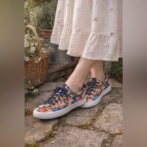 Keds Rifle Paper Co Kickback Sicily Canvas Sneakers Size 10 Lace Up Shoes